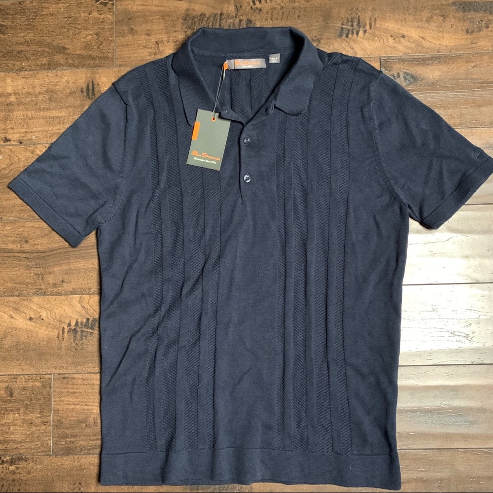 NWT Ben Sherman Polo Shirt Dark Navy Large